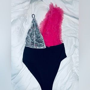 Clubwear/Bodysuit with Sequin & Frill